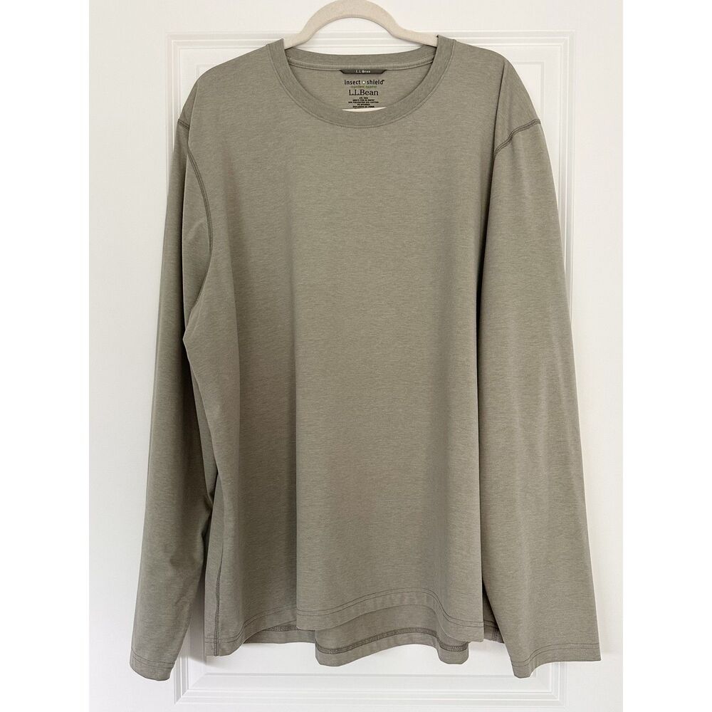 L.L. Bean Insect Shield Shirt Mens XXL Long Sleeve Performance Hiking Sage Green
